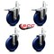 Service Caster 5'' Solid Poly Wheel Swivel 7/16'' Stem Caster Set 2 Total Lock Brake, 4PK SCC-GRTTL20S514-SPUS-716138-2-S-2 - alternate 4